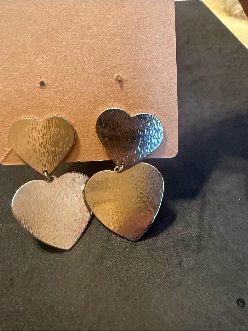Charming Charlie Silver Heart Clip-On Earrings